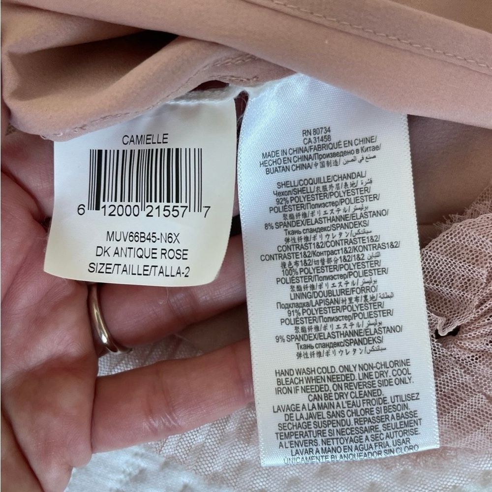 BCBGMaxAzria Blush One-Shoulder Ruffle Mini Dress - Picture 4 of 6